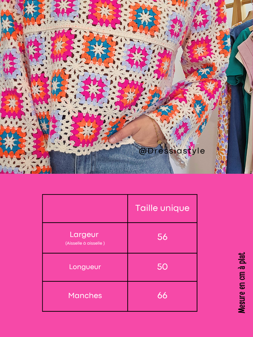 Haut crochet multicolore – esprit bohème