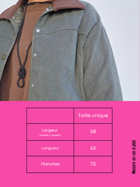 Veste velours côtelé kaki femme oversize