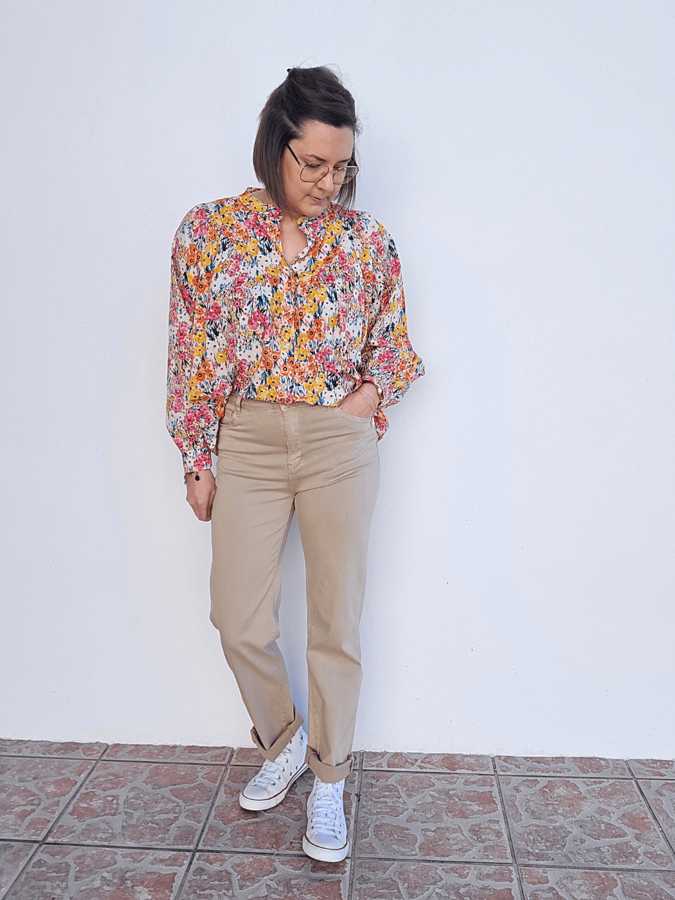 Jean femme straight beige