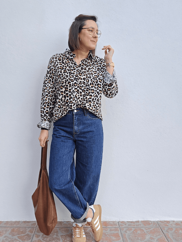 Jean barrel femme bleu brut