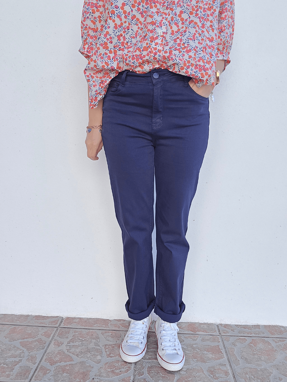 Jean femme straight marine