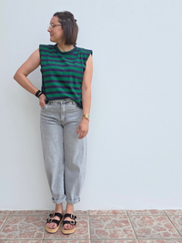 Look jean barrel gris