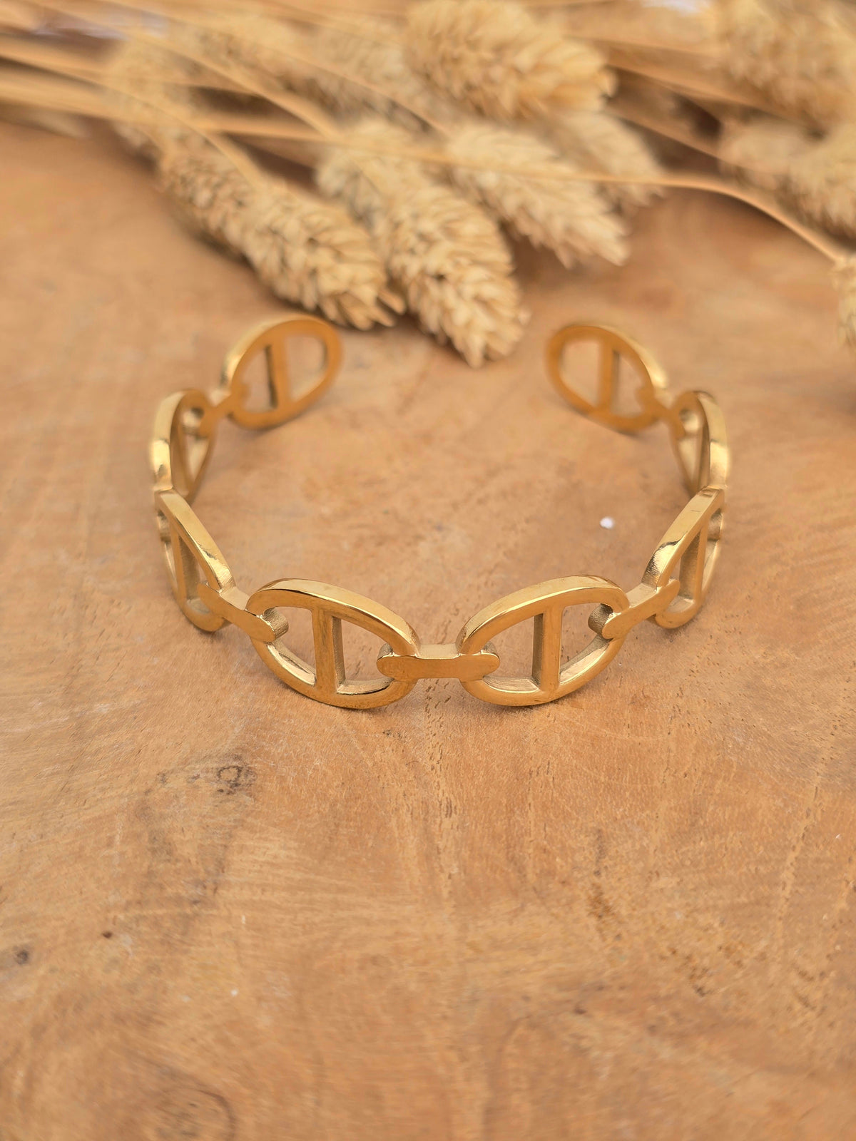 jonc maille marine doré 