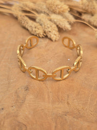 jonc maille marine doré 
