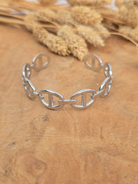 jonc maille marine argenté 