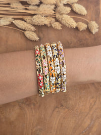 bracelet fleurs colorées