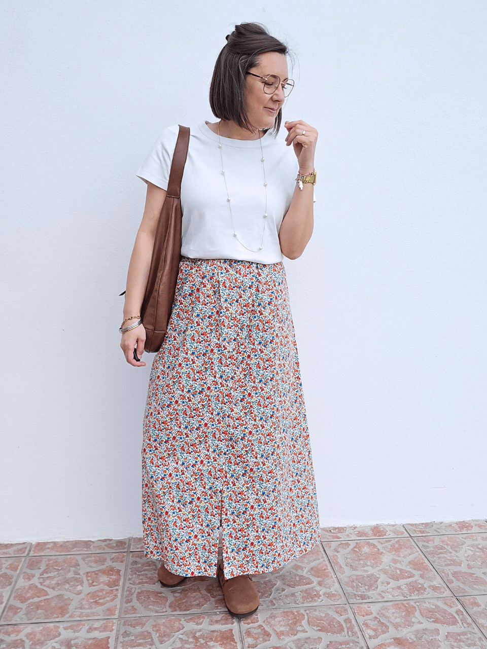 Jupe longue fleurie femme
