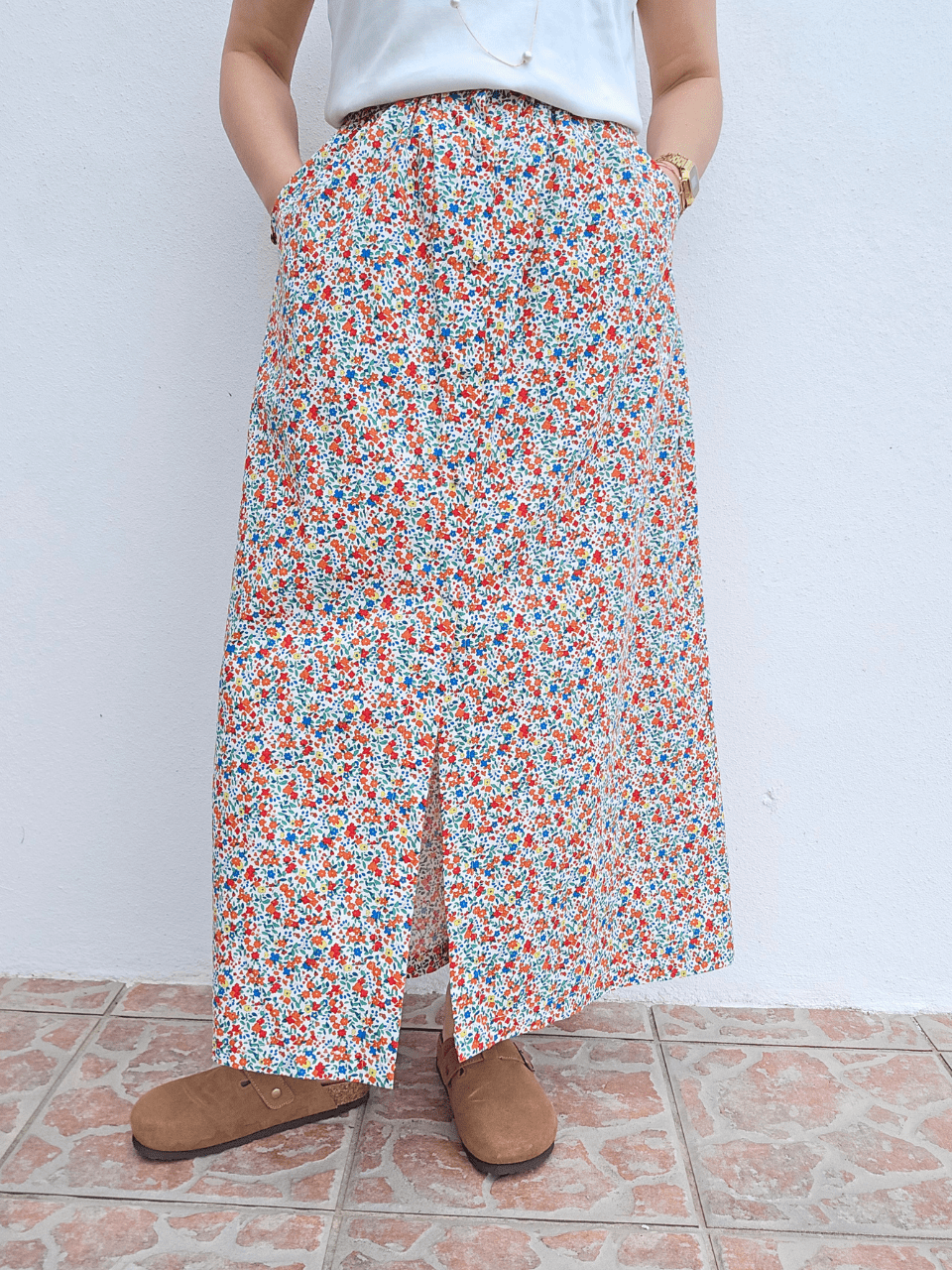 Jupe longue fleurie femme