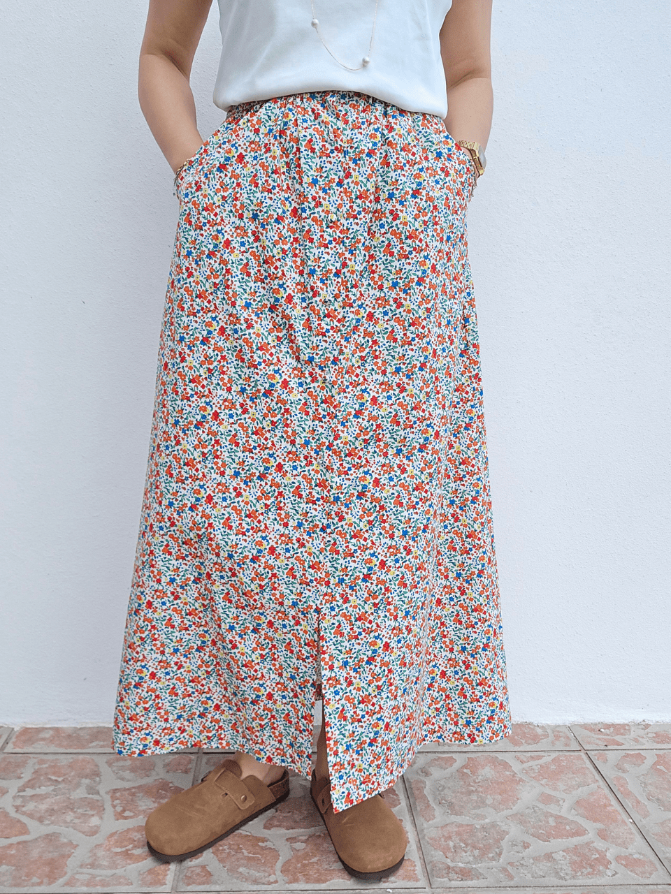 Jupe longue fleurie femme