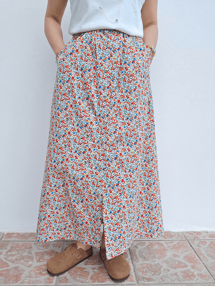 Jupe longue fleurie femme