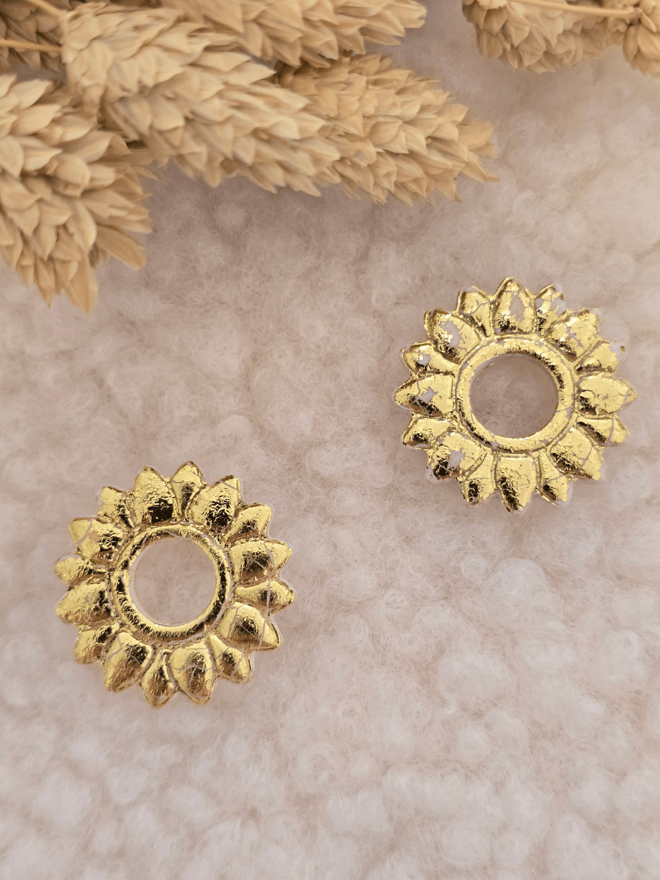Pampilles tournesol boucles d’oreilles – Création artisanale française | Petit Trésor