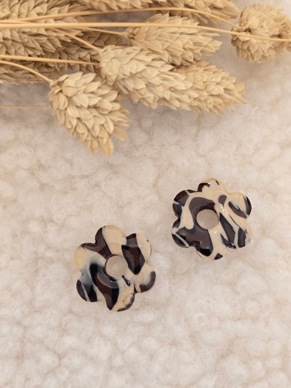 Pampilles fleurs grand modèle 2,5 cm – Boucles d’oreilles artisanales | Petit Trésor