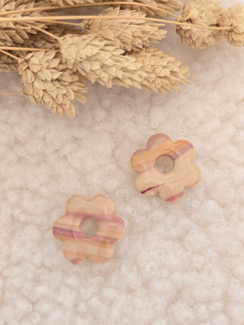 Pampilles fleurs grand modèle 2,5 cm – Boucles d’oreilles artisanales | Petit Trésor