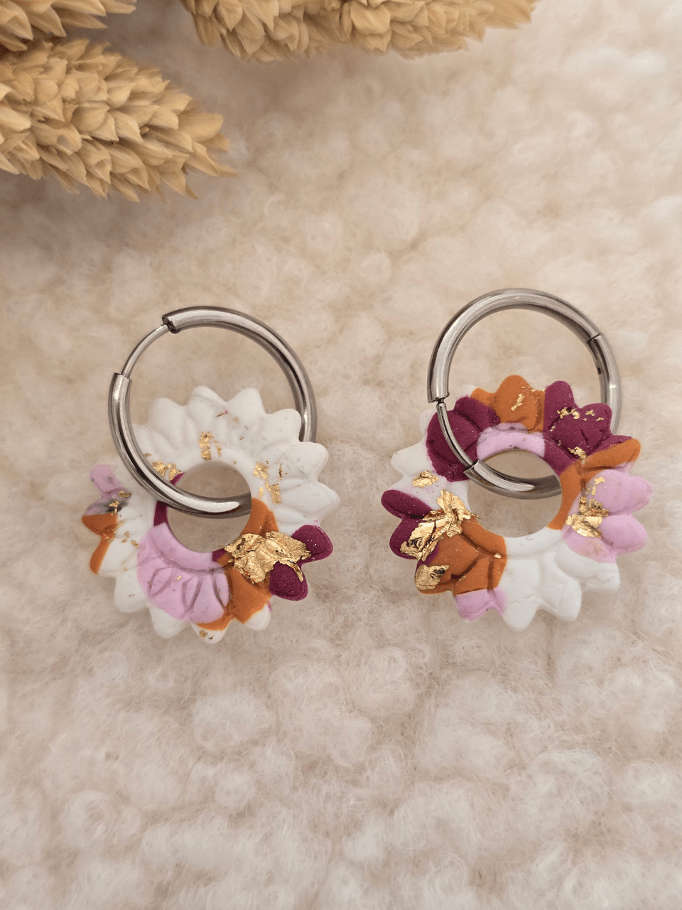 Pampilles tournesol boucles d’oreilles – Création artisanale française | Petit Trésor