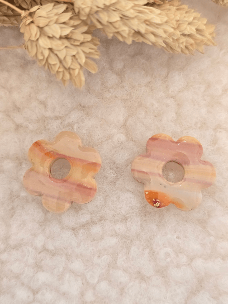 Pampilles fleurs grand modèle 2,5 cm – Boucles d’oreilles artisanales | Petit Trésor