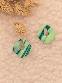 Pampilles boucles d’oreilles carrées – Création artisanale française | Petit Trésor