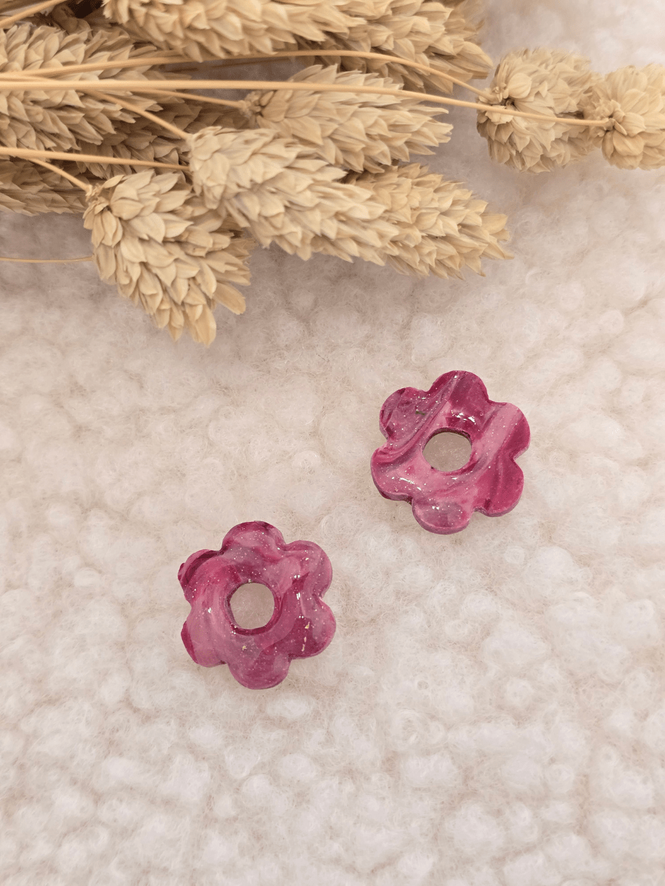 Pampilles fleurs grand modèle 2,5 cm – Boucles d’oreilles artisanales | Petit Trésor