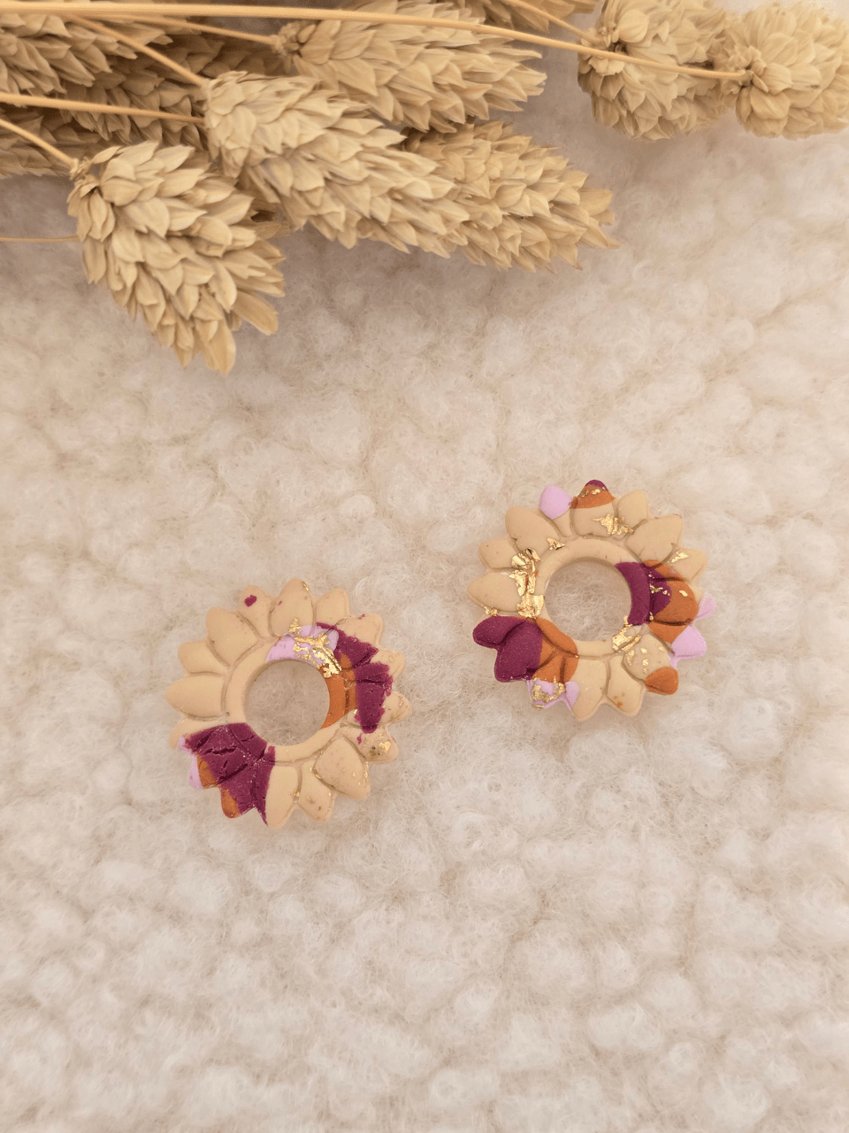 Pampilles tournesol boucles d’oreilles – Création artisanale française | Petit Trésor