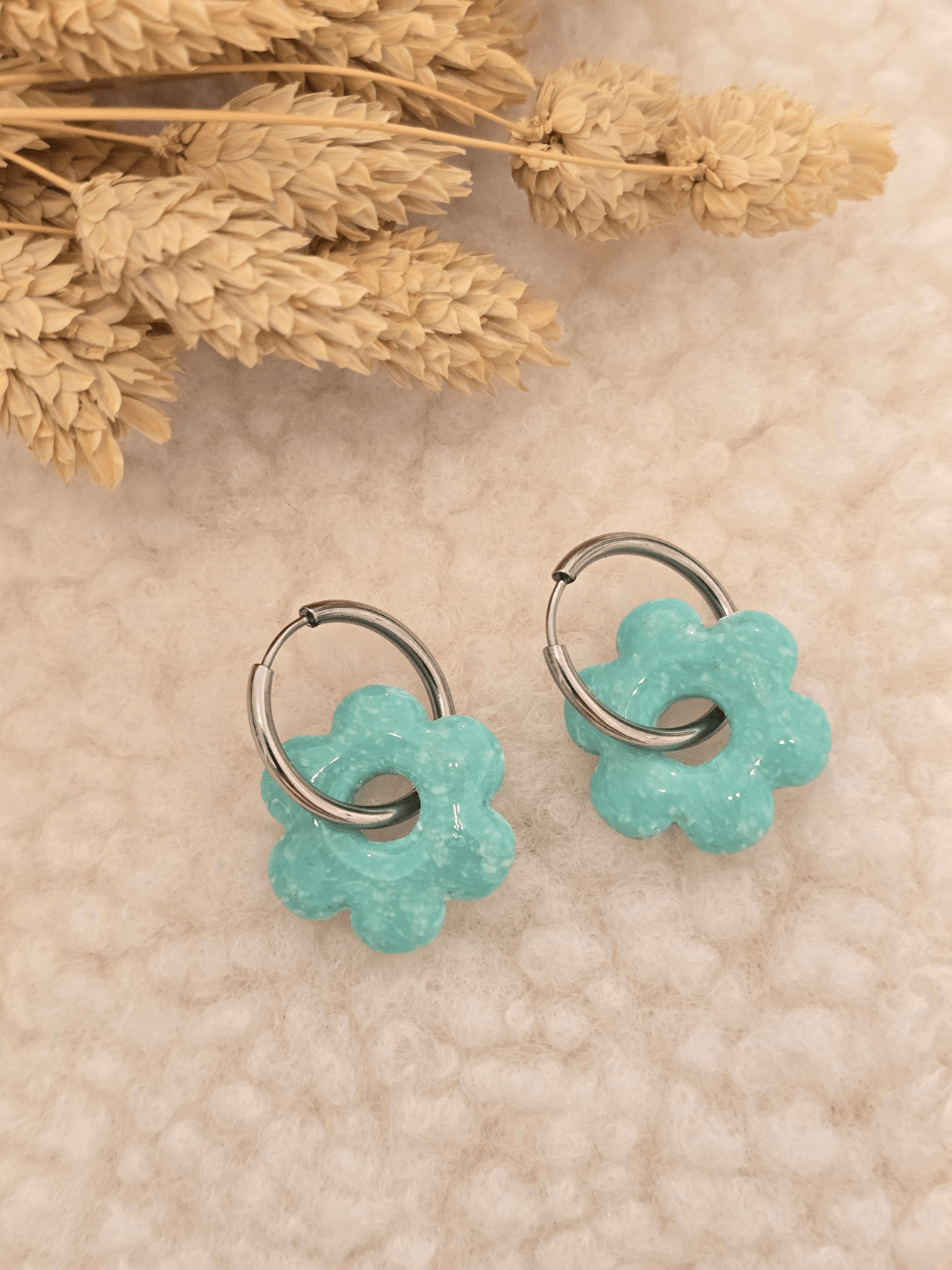 Pampilles fleurs grand modèle 2,5 cm – Boucles d’oreilles artisanales | Petit Trésor