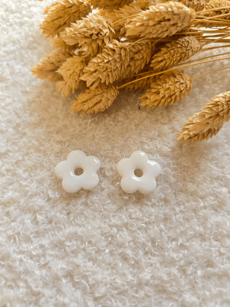 Pampilles fleurs artisanales en argile polymère – différents modèles