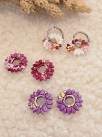 Pampilles tournesol boucles d’oreilles – Création artisanale française | Petit Trésor
