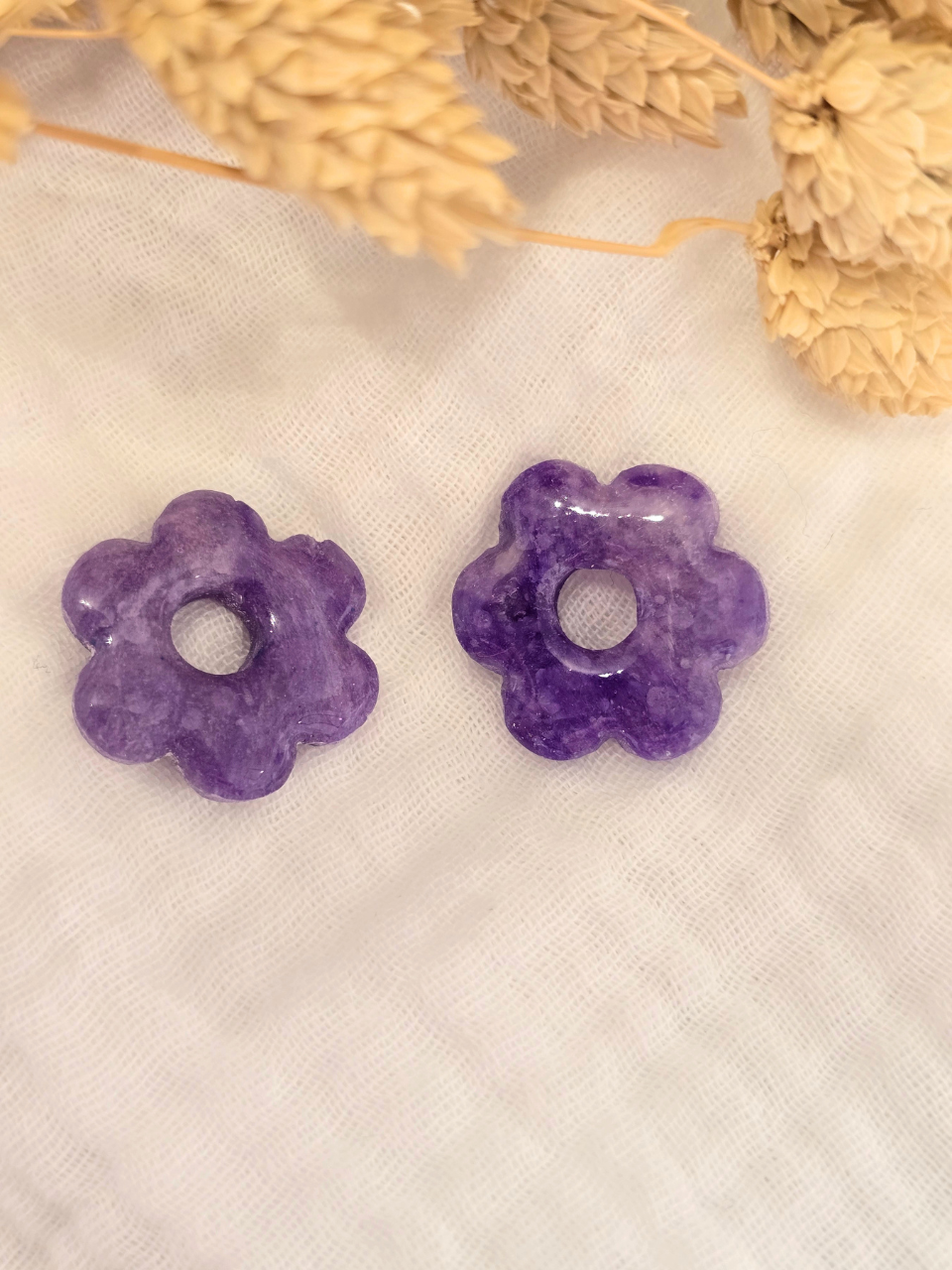 Pampilles fleurs grand modèle 2,5 cm – Boucles d’oreilles artisanales | Petit Trésor