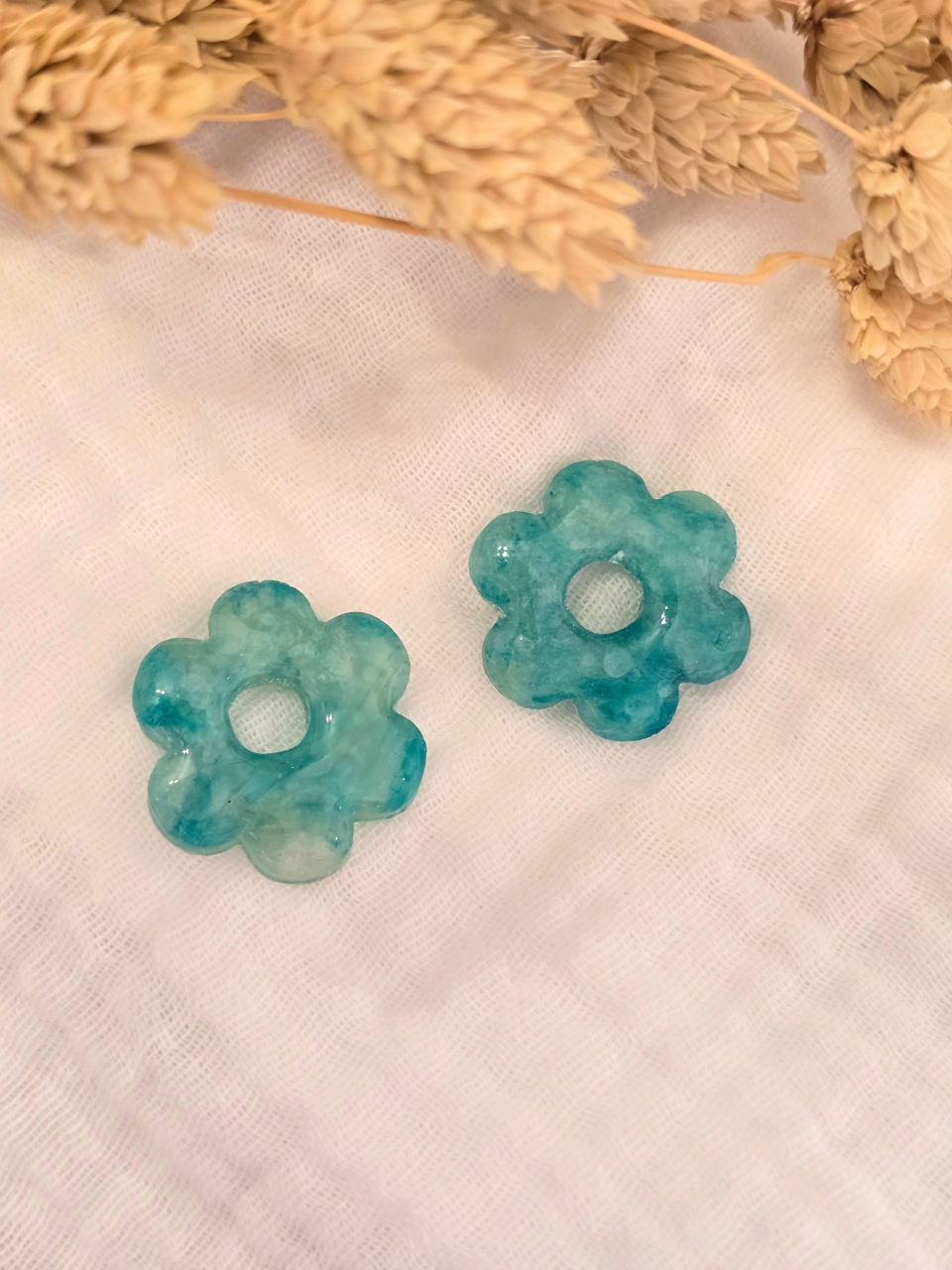 Pampilles fleurs grand modèle 2,5 cm – Boucles d’oreilles artisanales | Petit Trésor