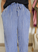 Pantalon rayé en gaze de coton – 3 coloris