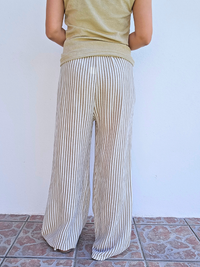 Pantalon rayé en gaze de coton – 3 coloris