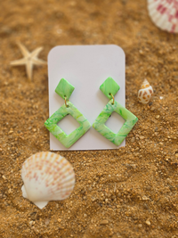 Boucles d'oreilles pendantes carré – Petit Trésor