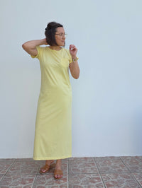 Robe tee-shirt longue jaune