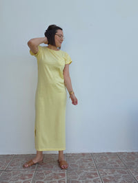 Robe tee-shirt longue jaune