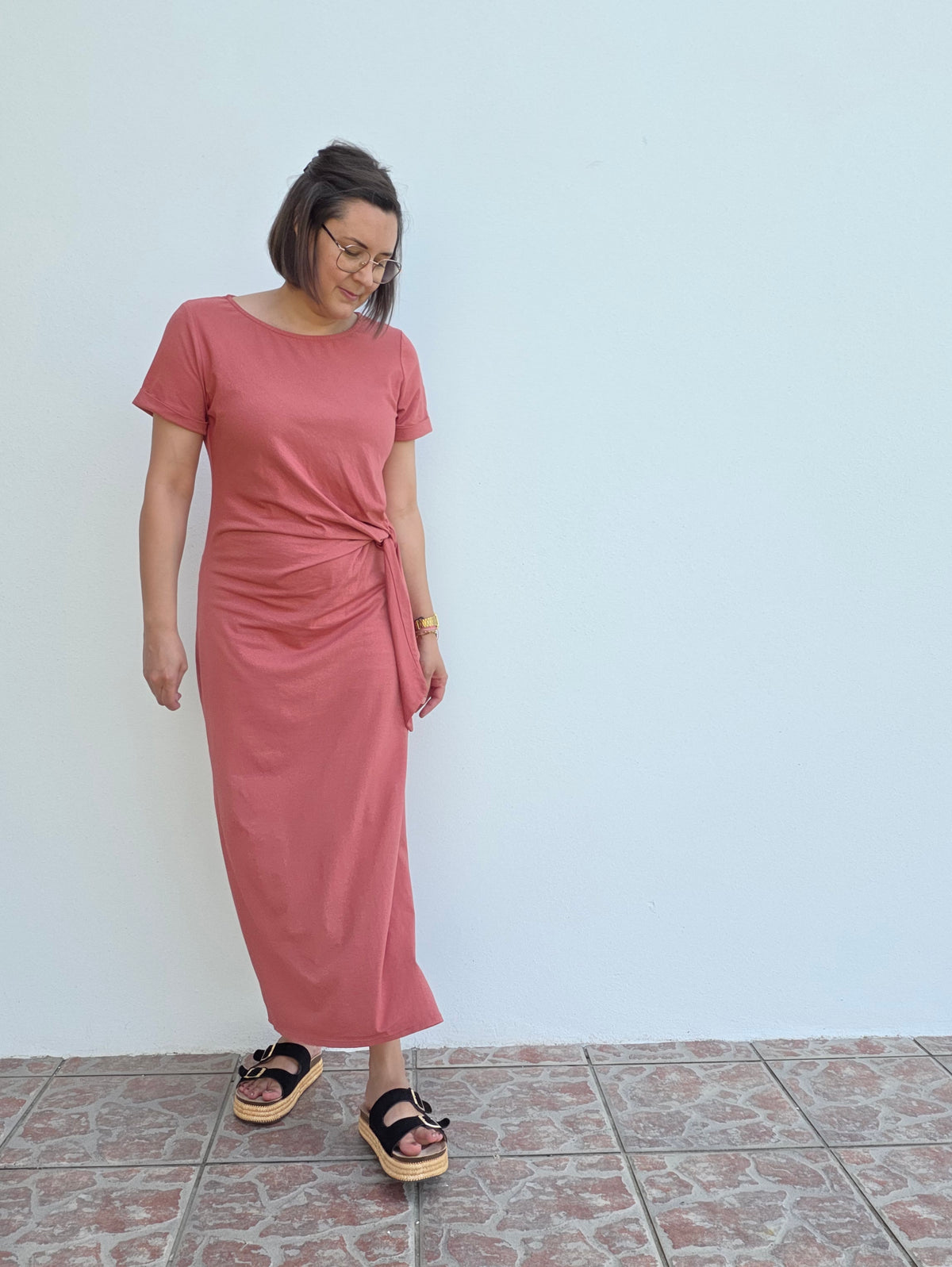 Robe longue nœud sur le côté – Inspiration Sézane - Plusieurs coloris