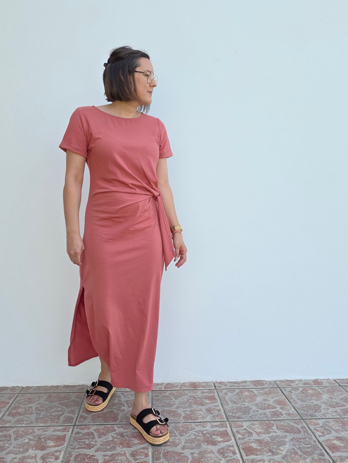 Robe longue nœud sur le côté – Inspiration Sézane - Plusieurs coloris