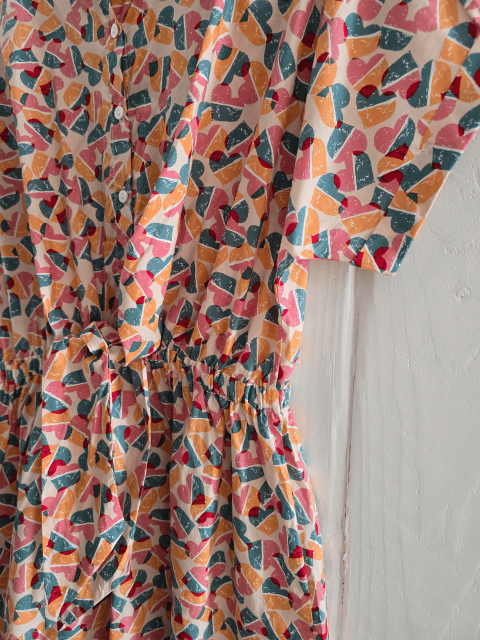 Robe courte colorée imprimé cœur