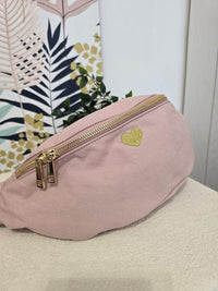Sac banane en tissu avec cœur doré
