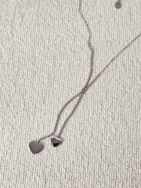 Collier double cœur femme acier inoxydable – Bijou doré ou argenté