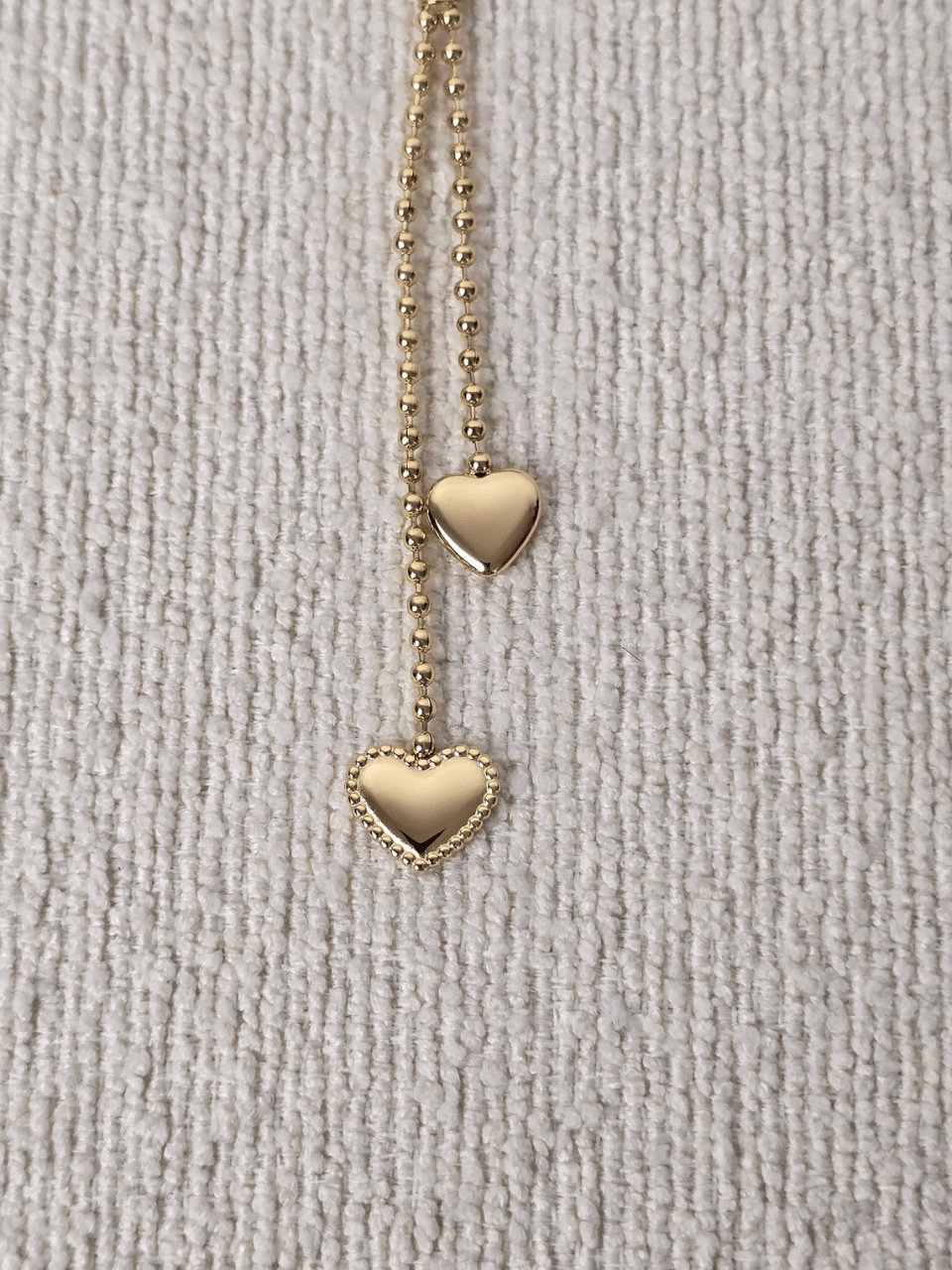 Collier double cœur femme acier inoxydable – Bijou doré ou argenté