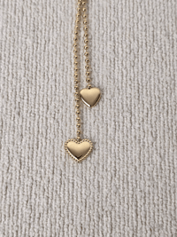 Collier double cœur femme acier inoxydable – Bijou doré ou argenté