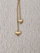 Collier double cœur femme acier inoxydable – Bijou doré ou argenté