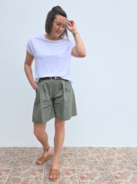 Short en coton avec ceinture – Taille unique 36 à 42