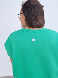 Sweat manches courtes vert femme - Love By MD