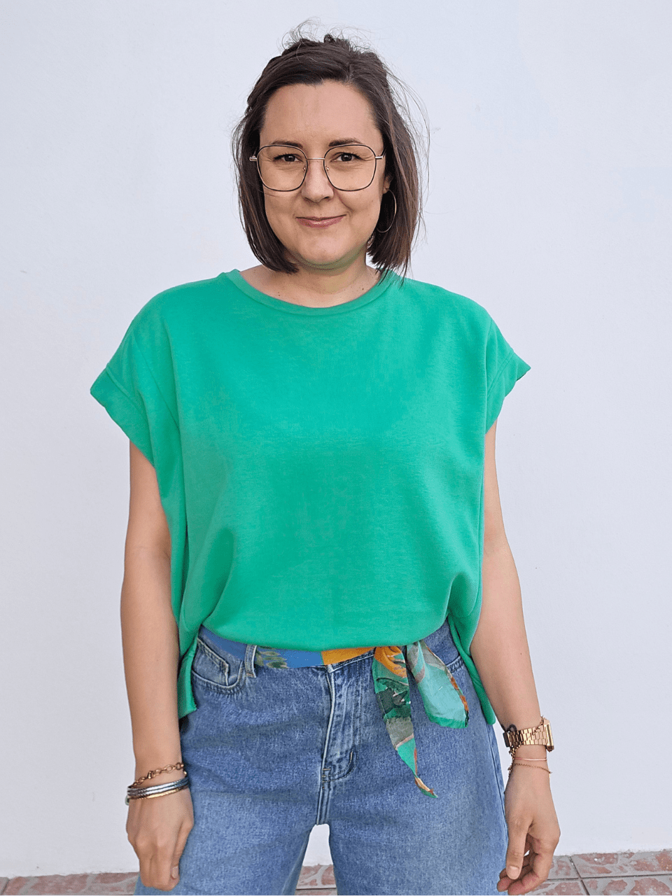 Sweat manches courtes vert femme - Love By MD