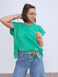 Sweat manches courtes vert femme - Love By MD