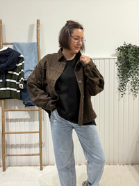 Sweat manches 3/4 femme oversize en coton – Taille unique