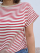 Tee-shirt rayé col strié