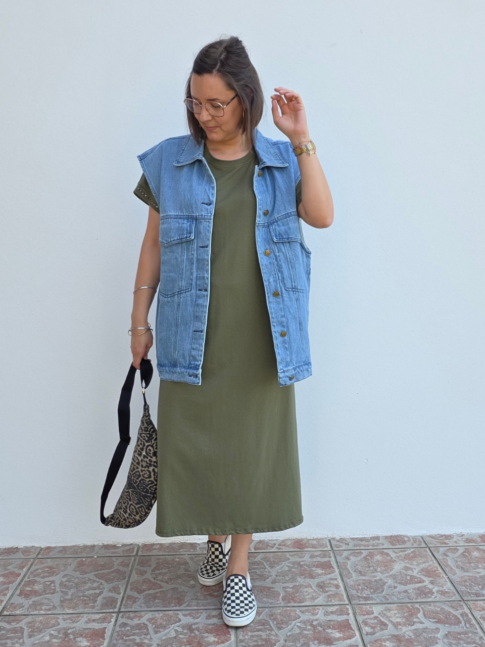Veste en jean sans manches oversize femme – Taille unique 36 à 42